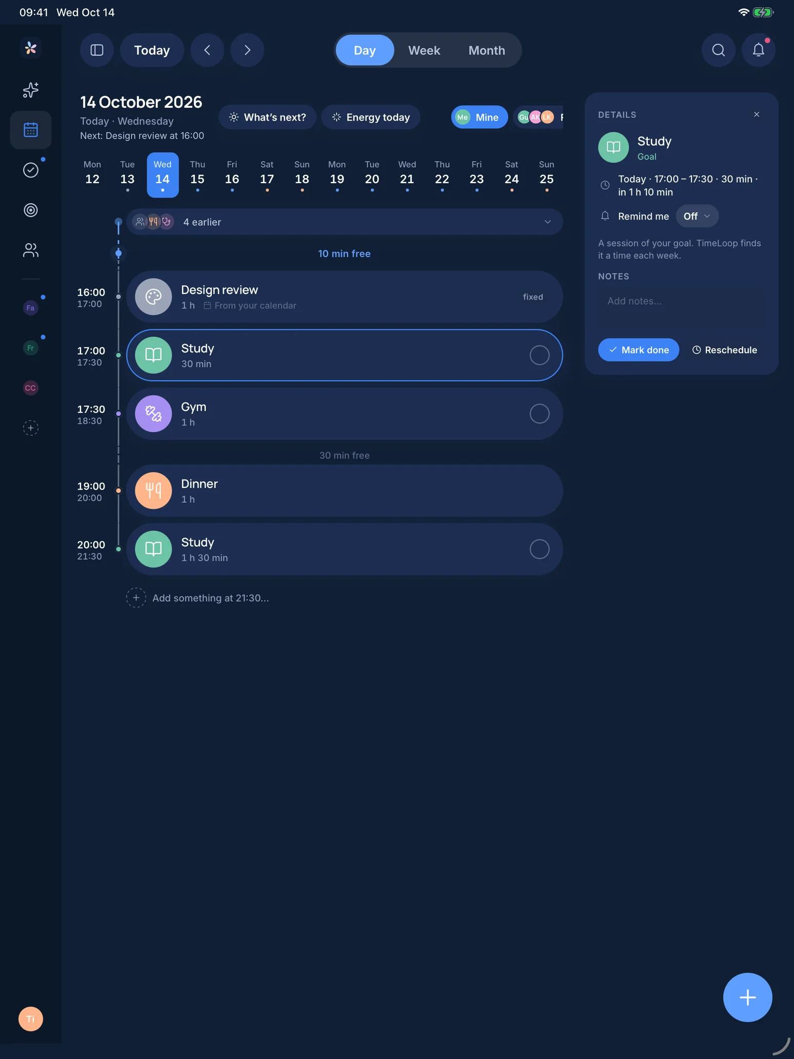 The same screen in dark mode, to the pixel